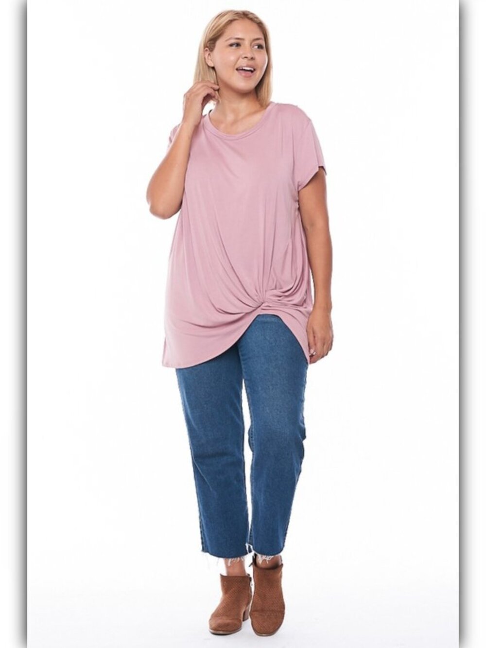 A482-B • Twist-Front Premium Modal Tee